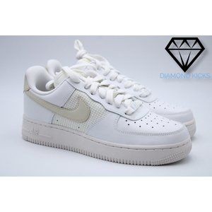 Nike Women's Air Force 1 - sz 8 White/Cross Stitch